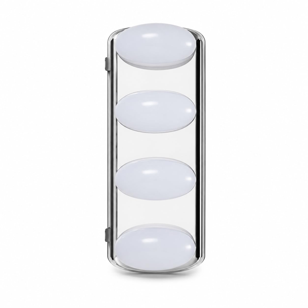 BURAKH LED Makeup Mirror Light, Cordless 4 LED Vanity Light with Suction Cups, Battery Powered Portable Cosmetic Lighting for Dressing Table, Bathroom Mirror & Travel, Silver