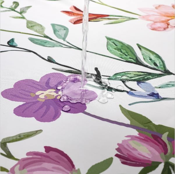 Miniatura 6 de Cortina de ducha floral de 72 x 36 pulgadas, cortinas de ducha de tela de poliéster impermeable para baño, cortina de ducha de tela lavable a