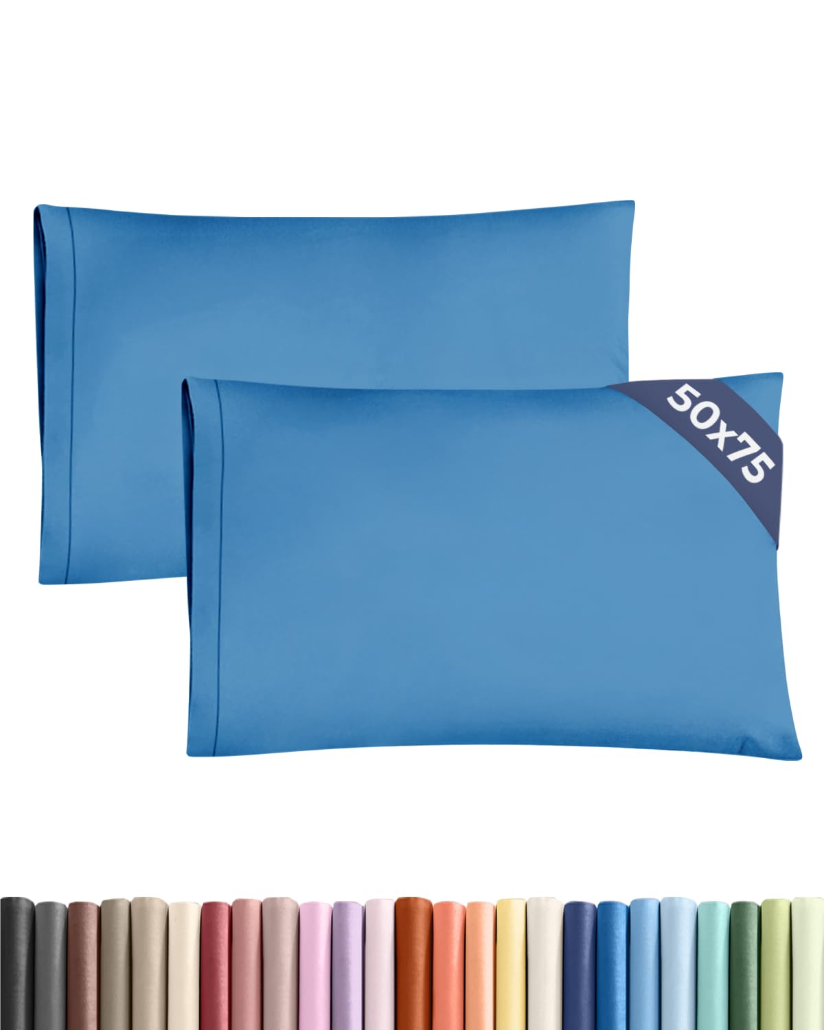CGK 2 Pack Standard Size Royal Blue Pillow Cases 50x75 cm with Envelope Closure - Brushed Microfiber - Soft, Wrinkle & Fade Resistant - Breathable, Hypoallergenic & OEKO-TEX Standard 100 Certified โ image 1