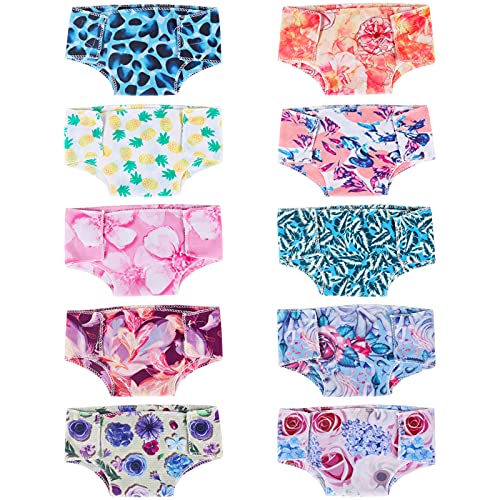SOTOGO 10 Pieces Doll Diapers Doll Underwear Doll Underpants Doll Accessories for 14-18 Inch Baby Dolls and American Doll