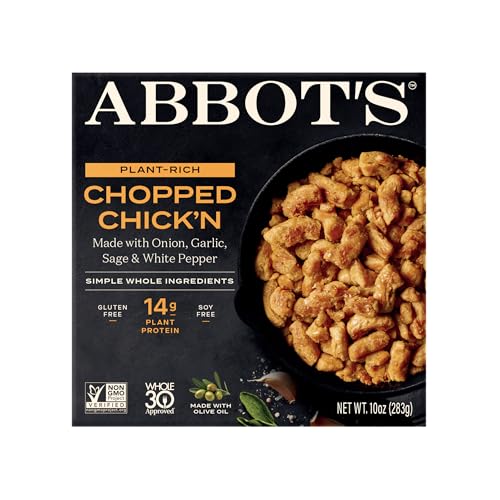 Abbot's Plant-Based Chopped Chick'n, Vegan, Gluten-Free, High-Protein