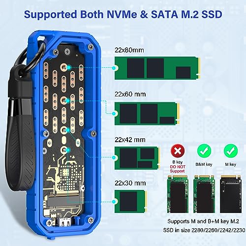 Estación Dock USB C y caja para M.2 NVMe y SATA SSD miniatura 3