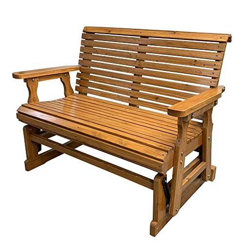 Fortune Candy Wooden Patio Glider with High Roll Back and Deep