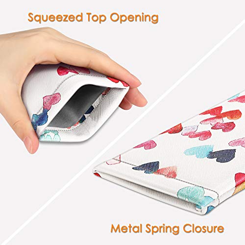 Image of FINTIE Soft Eyeglasses Case with Cleaning Cloth, Portable Squeeze Top Vegan Leather Glasses Pouch, Sunglasses Eyewear Bag