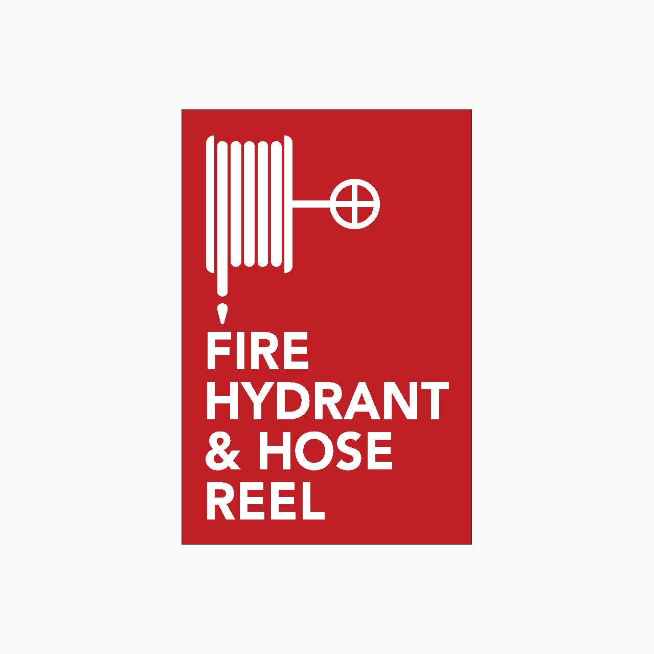 FIRE HYDRANT & HOSE REEL Sign Metal Tin Sign 8 x 12 inch for Industrial & Commercial Series