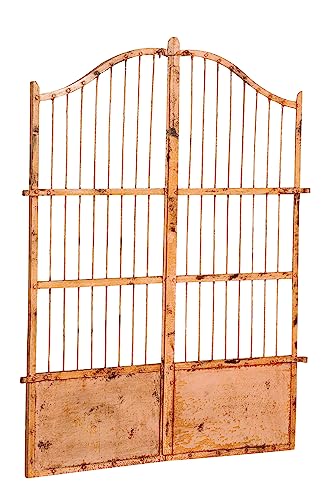 Biscottini Porte en fer forgé 117 x 6 x 150 cm, portail jardin extérieur finement restauré, portail en fer pour extérieur