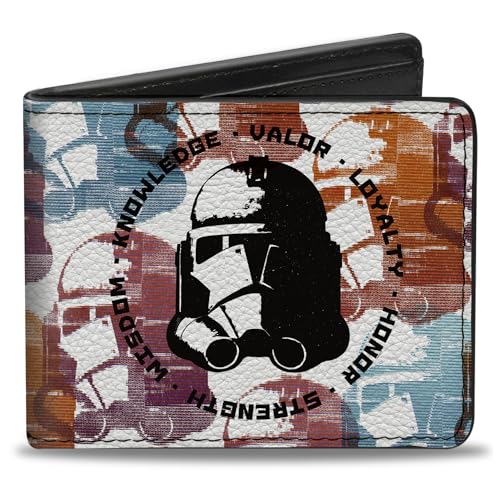 Buckle-Down Men's Bifold Wallet Star Wars Clone Trooper, 4.0