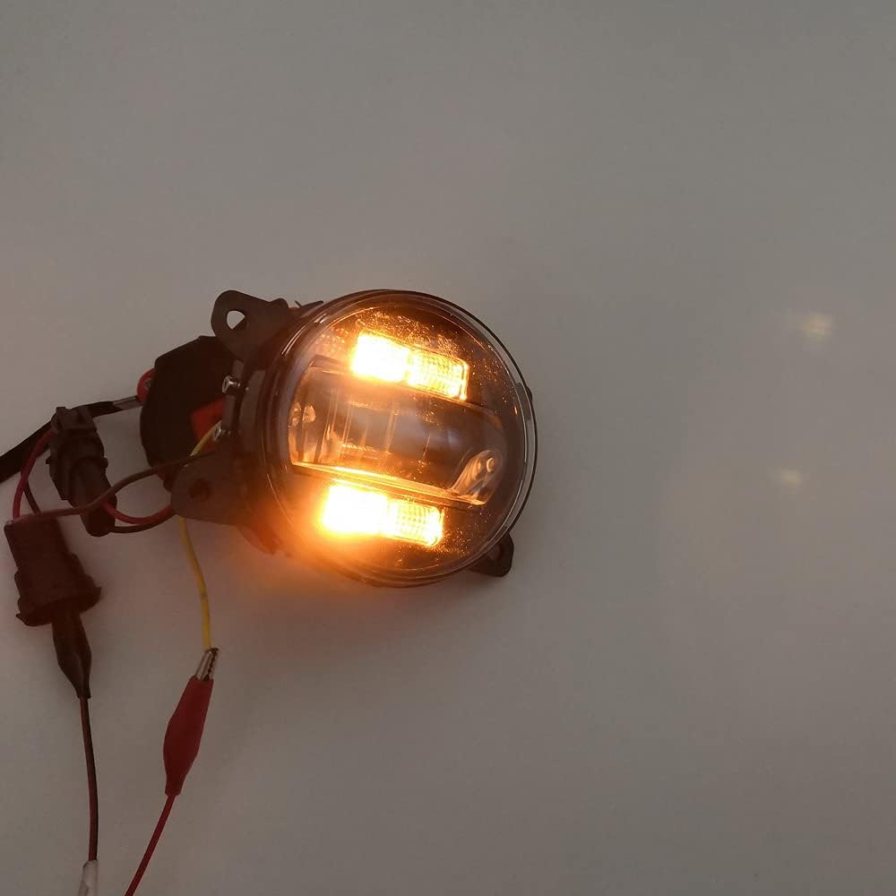 6000k 3000LM LED Fog Lamp Compatible for Renault Master 2003-2010, 20W White Lens Fog Lamp + 6W White Daytime Running Light DRL + 4W Yellow Turn Signals