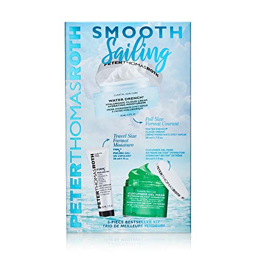Peter Thomas Roth Smooth Sailing 3-Piece Kit, With Peeling Gel, Hyaluronic Acid Moisturizer and Cucumber Mask, 3 ct.