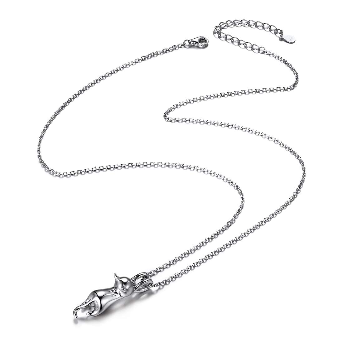ChicSilver Collar Mujer Plata de Ley 925 Colgante Infantil Gato Joyería Cute para Hija