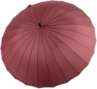 Gran Paraguas Plegable Moda Atmosférica Simple Retro Hombre de Negocios 24K Mango Largo para Aumentar la Creatividad Recta Doble
