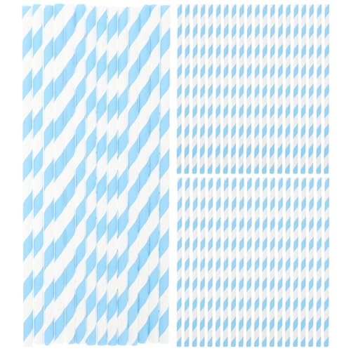 PartyKindom 100 pitillos de papel desechables azul cielo miniatura 1