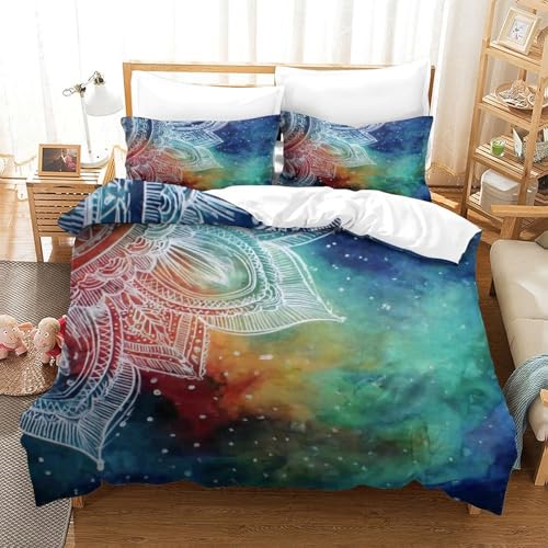 Housse de couette skull impression 3D parure de lit microfibre luxe double 200x200 - 3