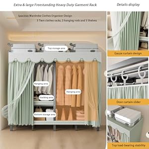 846inheavydutyportableclosetwithcoverfoldablecoveredclothesrackforhangingclothesarmoirewardrobeclosetsystemfreestandingcoatstoragegarmentracks215cm846ingauzecurtain Urban Country Home Decor 846in heavy duty portable closet with cover foldable covered clothes rack for hanging clothes armoire wardrobe closet system freestanding coat storage garment racks 215cm846ingauze curtain urban country home decor