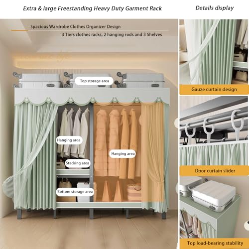 846inheavydutyportableclosetwithcoverfoldablecoveredclothesrackforhangingclothesarmoirewardrobeclosetsystemfreestandingcoatstoragegarmentracks215cm846ingauzecurtain Urban Country Home Decor 846in heavy duty portable closet with cover foldable covered clothes rack for hanging clothes armoire wardrobe closet system freestanding coat storage garment racks 215cm846ingauze curtain urban country home decor