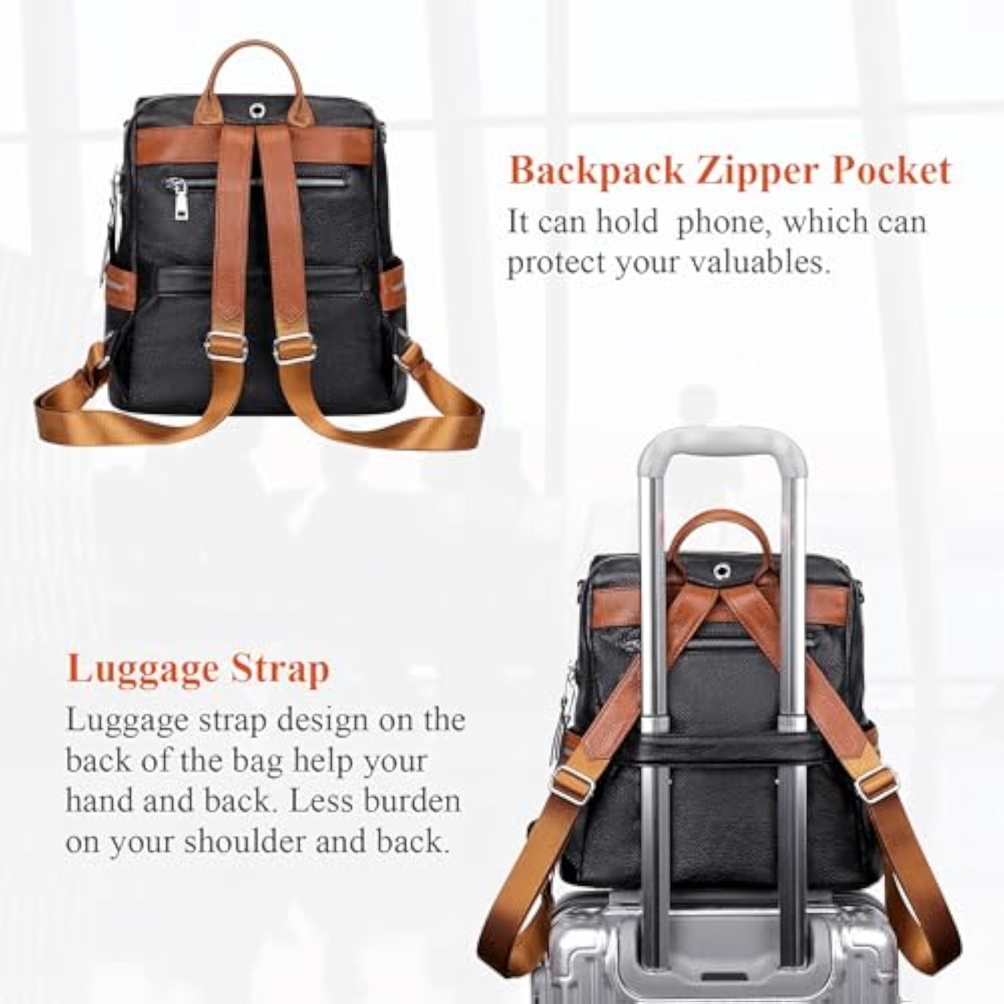 Women's Genuine Leather Versatile Shoulder Backpack