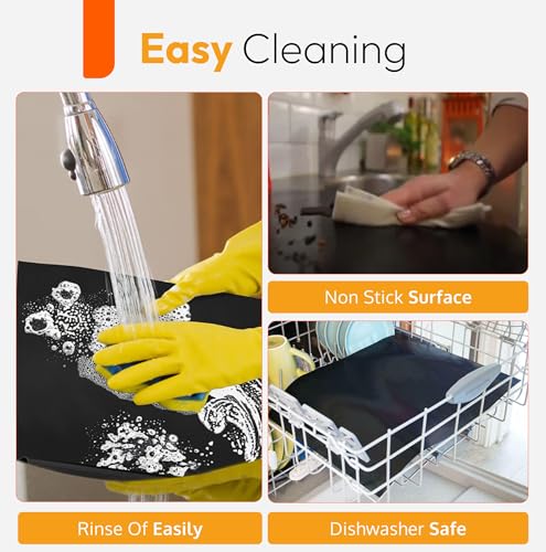 image for ThreadNanny Oven Liners for Bottom of Electric Gas Oven Reusable - 4 P