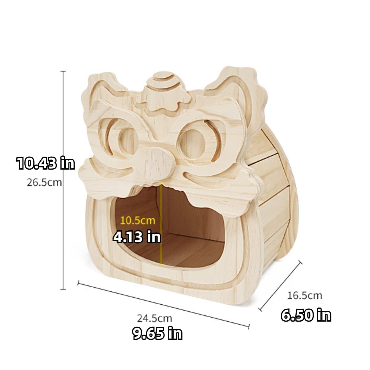 Chinchilla Hideout - Escondite de madera natural para chinchilla, ardilla, azúcar, planeadores
