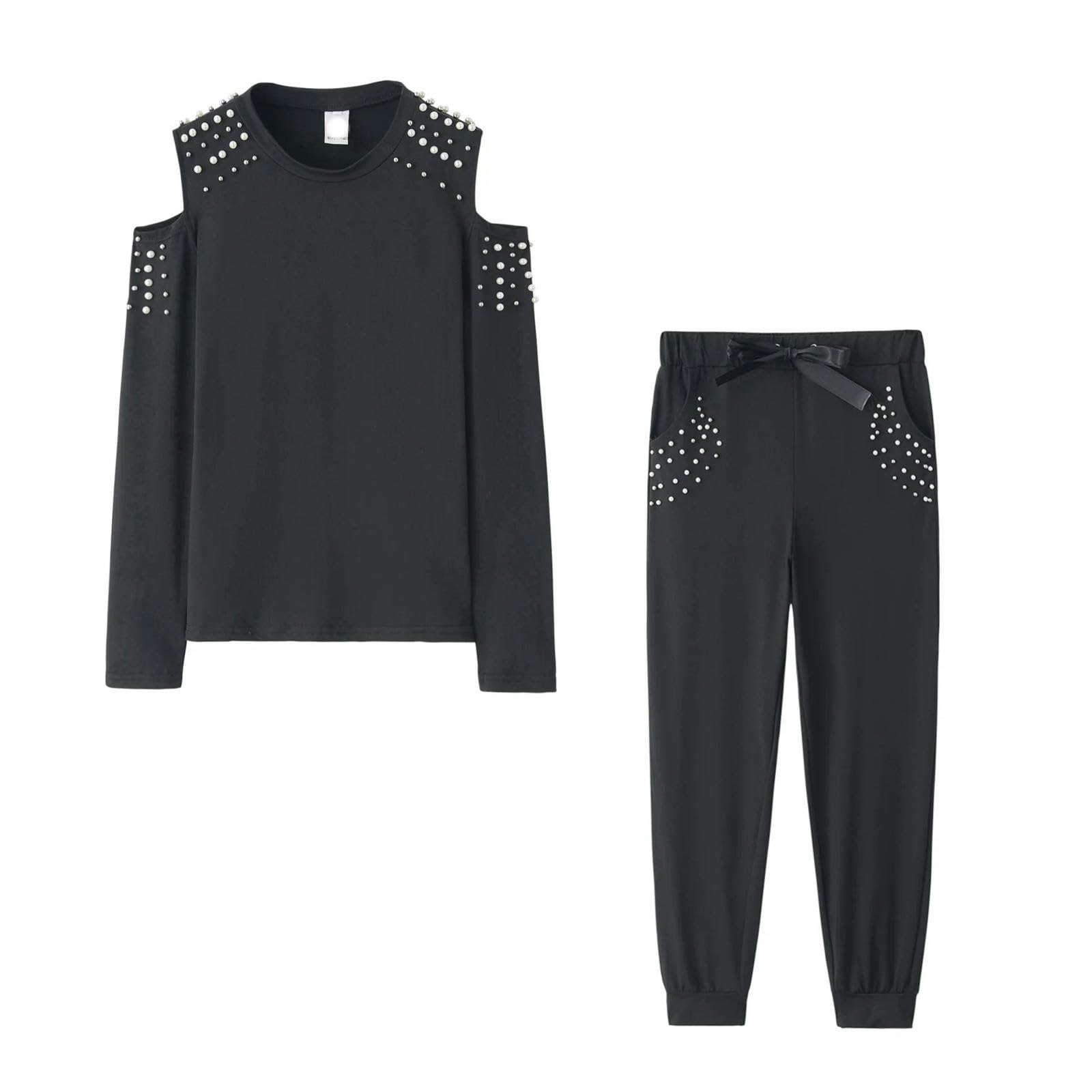 Pull de sport à col rond noir élégant pour vos sorties et séances de yoga