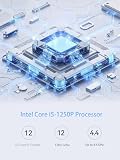 MINIS FORUM UN1250 Mini PC - Intel Core i5-1250P (12 rdzeni / 16 wątków), 32 GB DDR4, 500 GB PCIe 4.0 SSD, HDMI 2.0, USB-C, DisplayPort 1.4 | RJ45 LAN 2,5 G | Auto Power on