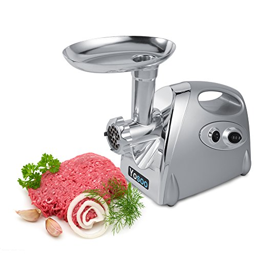 Preisvergleich Produktbild Elektrische Edelstahl Fleischwolf Wurstmaschine Meat Grinder Fleischmaschine Schneidemesser 800W Silber