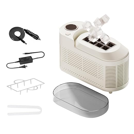 Countertop Portable Small Mini Ice Maker - 8 Ice Cubes Ready in 15 Mins, Comes with Car Power, DIY Ice Making & Easy Ice Release, Suitable for Home, Kitchen, RV & Camping