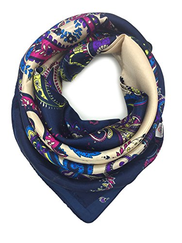 YOUR SMILE Silk Like Scarf Women's Fashion Pattern Large Square Satin Headscarf head