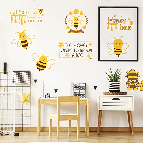 PLIGREAT Bumble Bees Wall Stickers, Peel and Stick Wall Decals - Image 3