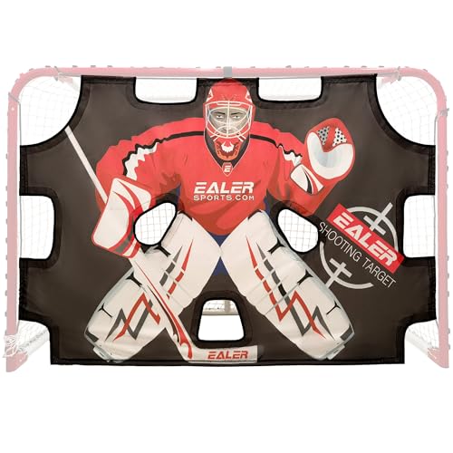 EALER HTST50 72 x 48 Hockey Goalie Shooting Target - Hockey Goal Practice Targets with 11 Target Holes - Premium Tear-Proof Heavy-Duty Fabric