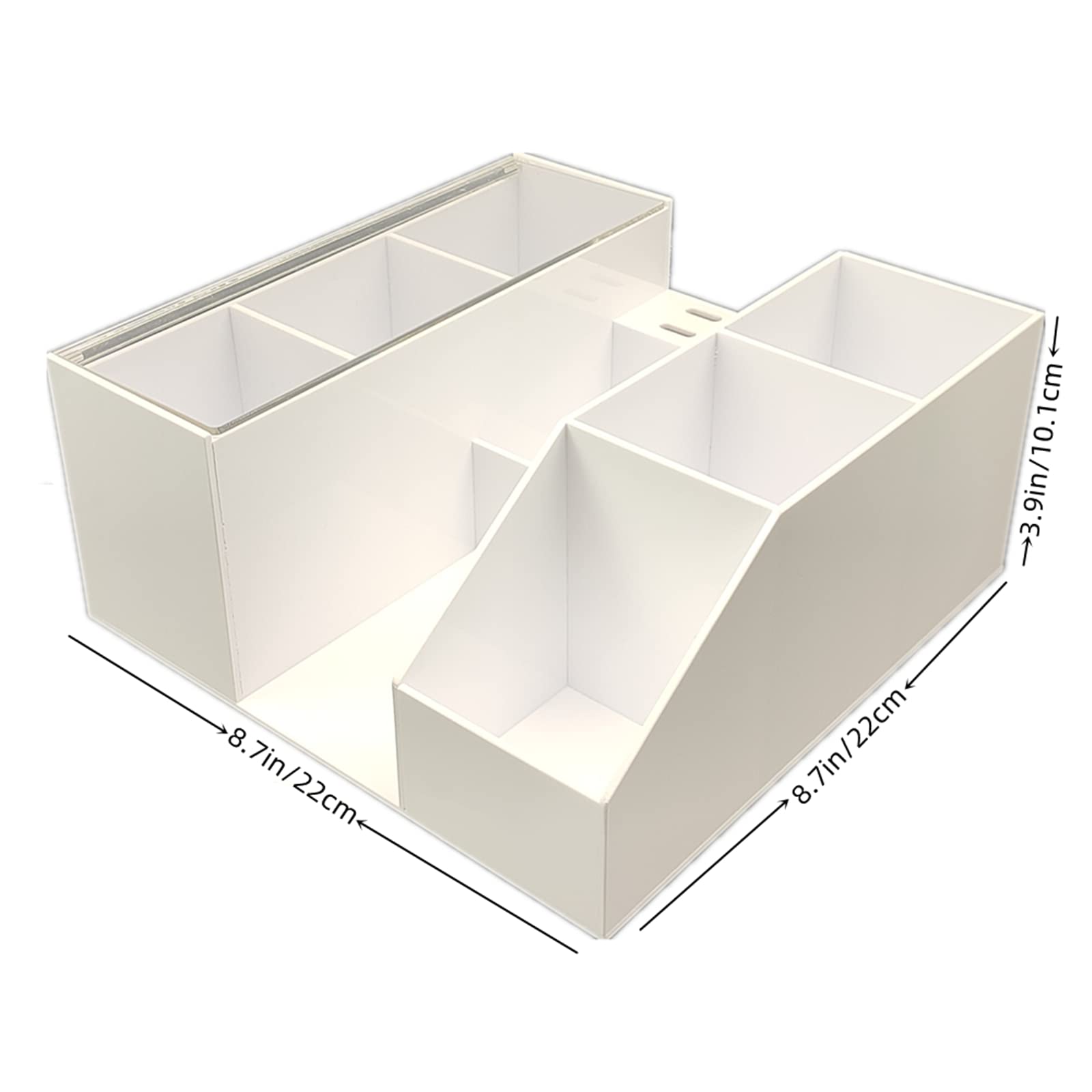 Acrylic Eyelash Beauty Organizer, Grafting Tool Storage With Tweezers Holder Display Boxes for Home Salon (White)