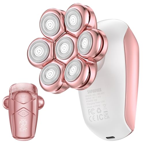 Image of SHPAVVER Electric Razors for Women Legs: 7D Floating Head Electric Shaver - IPX7 Waterproof Wet Dry Hair Remover - LED Display & Travel Lock for Body Face Bikini