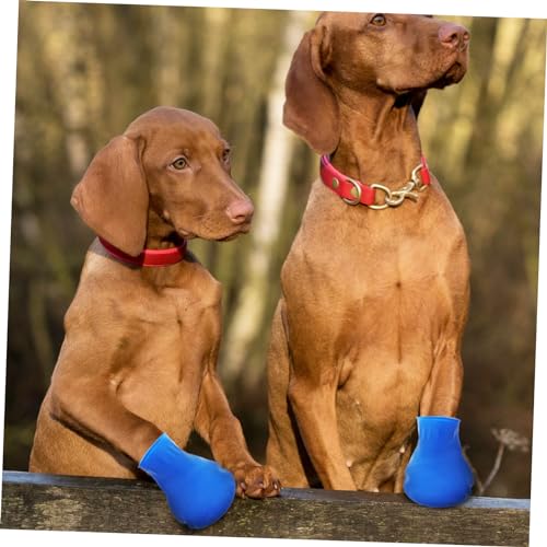 Supvox 4Er-Pack wasserdichte Hundeschuhe rutschfeste Pfotenschutz Überzüge Für Kleine Hunde Outdoor Regenschuhe Haustierschuhe Größe S