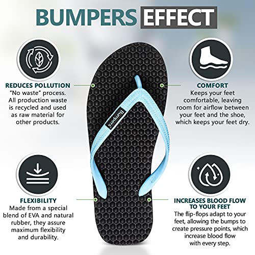 Image of Bumpers Flip Flops For Men - Beach & Shower Sandals For Mens, Comfortable Massage Acupressure Slippers, Indoor & Outdoor Footwear
