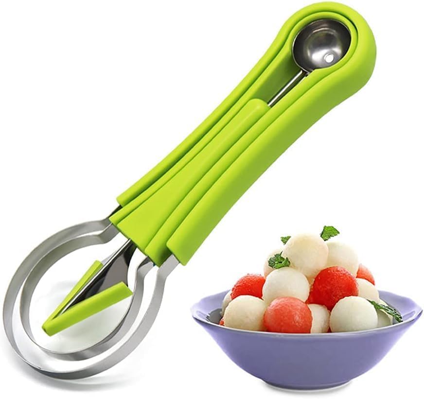 Image of 12 Pic Cookie Cutter Set & 4 in 1 Melon Baller Scoop Set Combo Pack for Seed Remover, Cookie Cutter Decorative Food, Stainless Steel Vegetable Fruit Cutter
