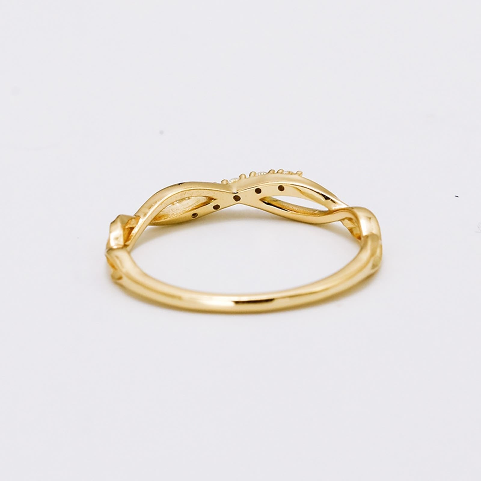 Anillos de amistad de oro amarillo de 9 K/14 K/18 K con diamante, cruz hueca