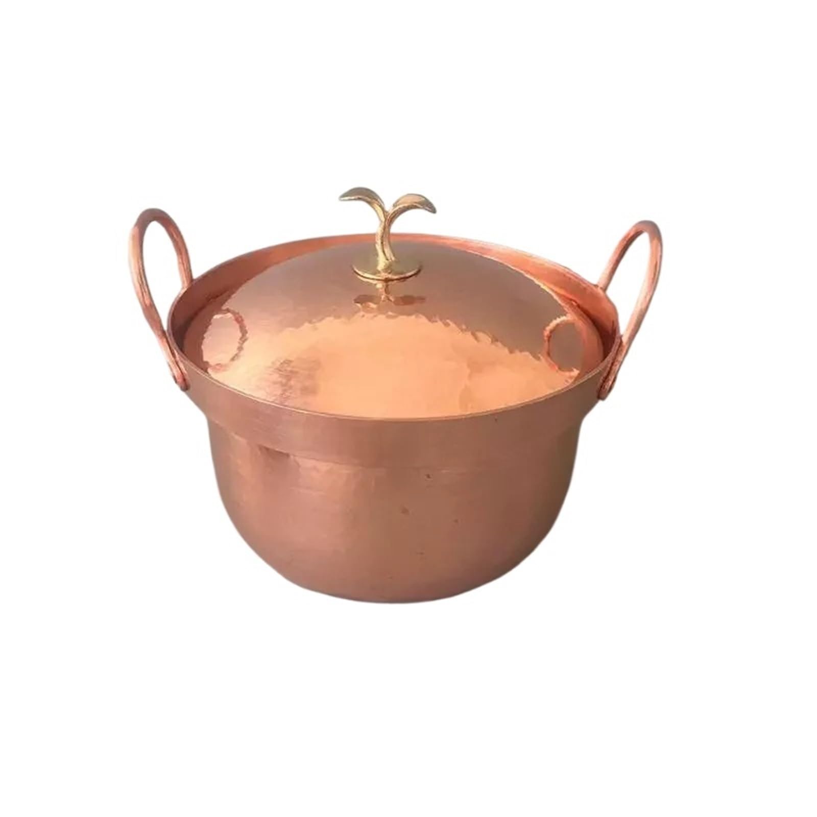 Hammered Kupfertopf Sukiyaki-Topf aus reinem Kupfer, individuell geschmiedet, handgehämmert, Doppelgriff, dicke Nudeln, heiß kochen(S)