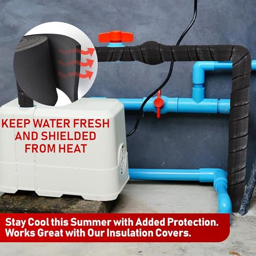Image of Redford Supply Co. 2 Pack - 2 inch x 14 ft, Pipe Insulation, Outdoor Pipe Insulation Wrap for Winter Freeze Protection, Water Line Freeze Protection Foam, Insulated Wrap for Copper Pipes, PVC, AC Line
