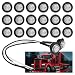 (Pack of 20) TMH 3/4 Inch Mount Clear Lens RED LED Clearance Bullet Marker lights, Side LED marker lights for trailer Truck RV Car Bus Van