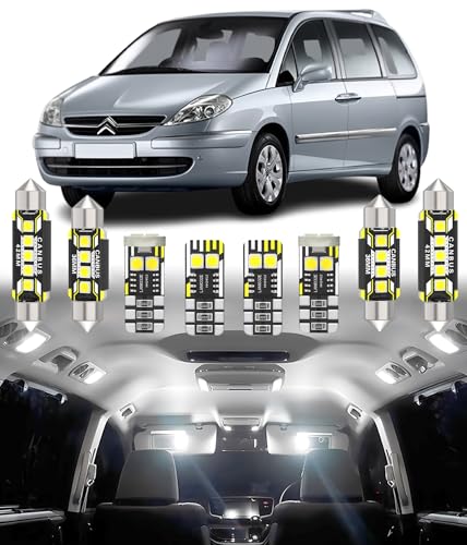 Luces LED Interior Citroën C8 y Peugeot 807 Kit BMT xms de 26 Piezas 6000K