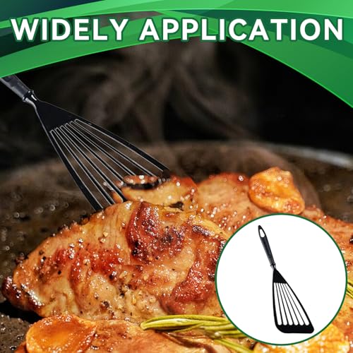 Fish Spatula, Nylon Slotted Silicone Spatula Fish Slice Big Burger Flipper Egg Spatula Turner Non Stick Flexible Large Silicone Spatula for Non-Stick Pans Cooking Flipping Pressing Fish Eggs Pancakes - Image 6