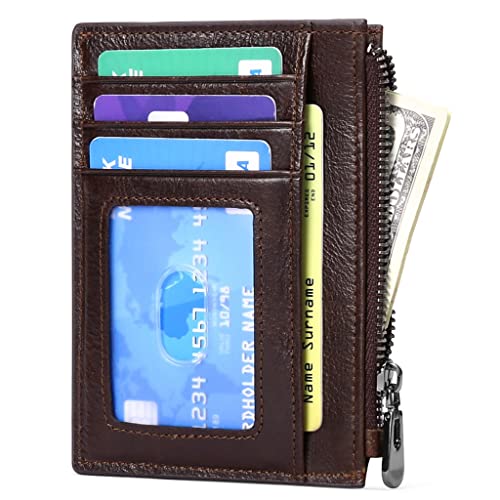 LOKAXXZU Mentime - Cartera para tarjetas de piel con mini cartera para hombres y tarjetas de crédito ID Badgers con cremallera para hombre (D, 12 x 8 cm), 3pack, 12*8cm