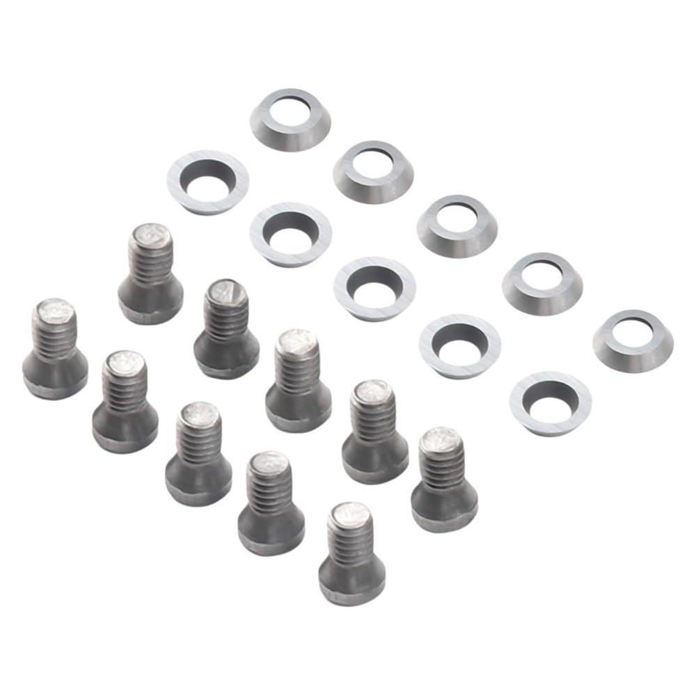 20pcs/Set Solid Carbide Cutter and Screws Kit, Wood Hollowing Tools Round Blade Lathe Turning Inserts 8.9mm