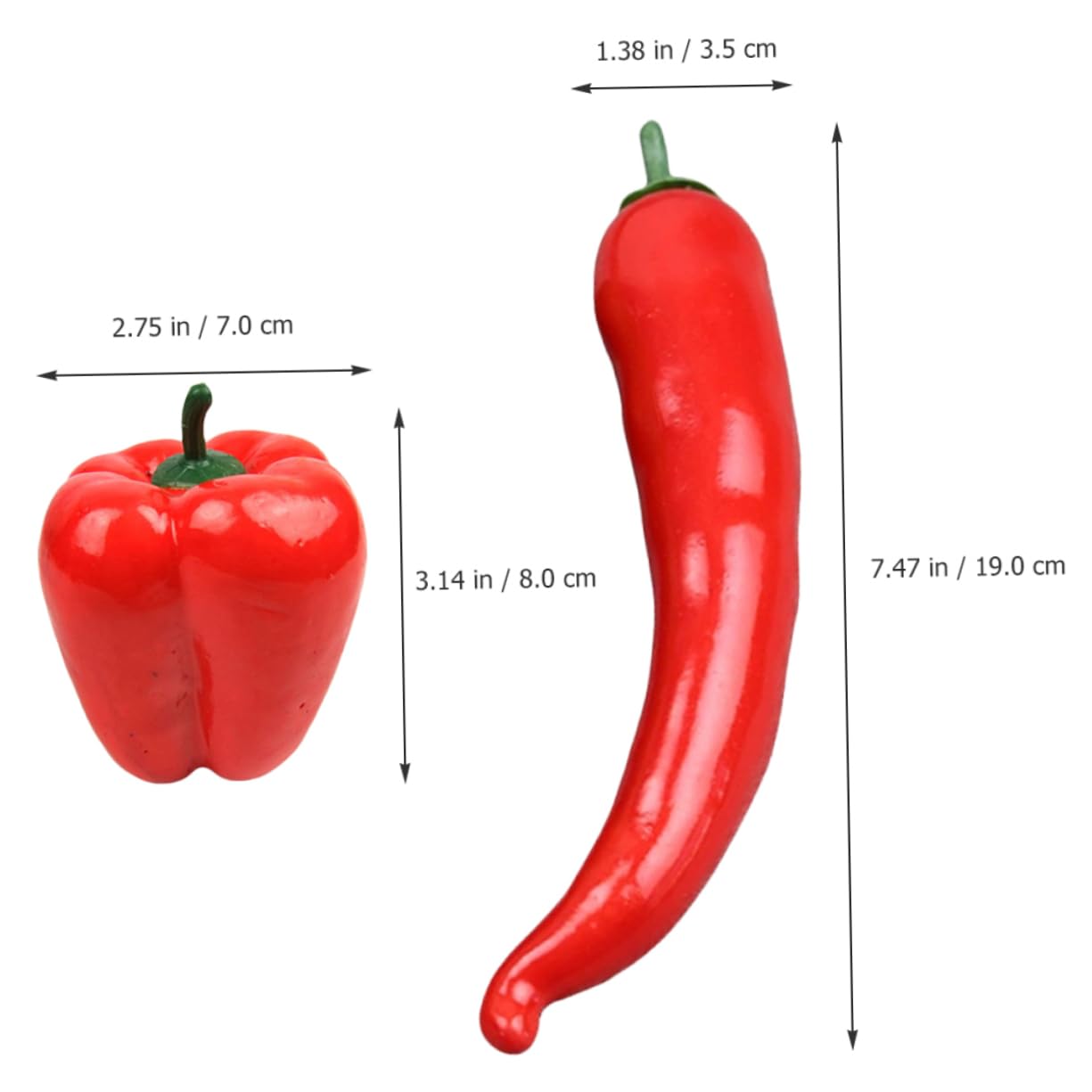Cabilock 25 Pezzi Simulazione Peperone Modello Verdure Prop Modello Decorazione Falso Vegetale Modello Alimentare Prop Imitazione Peperoncino Peperoncino Simulato Giocattolo