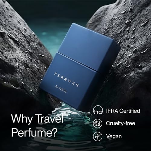 Image of Fernweh Riviere Travel Perfume (20ml) | Long Lasting Perfume for Men | Aqua, Fresh & Woody Pocket Friendly Eau De Parfum | Perfect for Party, Outing, Office & Dates