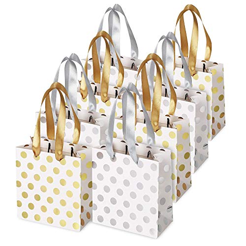 MURUI 8 stks Gift Zakken met lint Handvatten Goud Mini Gift Bag, voor Verjaardag Bruiloften Kerstvakantie Afstuderen Baby Douches drop verzending YC0222 (Kleur: A2)