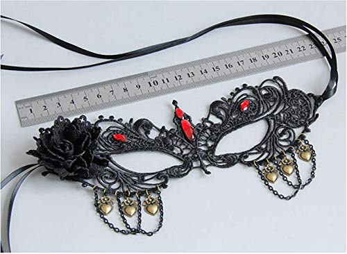 Cathercing Halloween Sexy Black Lace Eye Mask for Women Vampire Masquerade Red Eye Mask Costume Jewelry Accessories for Festival Cosplay Party - Image 7