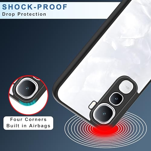 Image of CEDO Backcover for Vivo Y400 (5G) | Camera Protection Bump Shockproof Edge | Ultra Hybrid Transparent Acrylic Clear TPU+PC Hard Backcase Cover (Black)