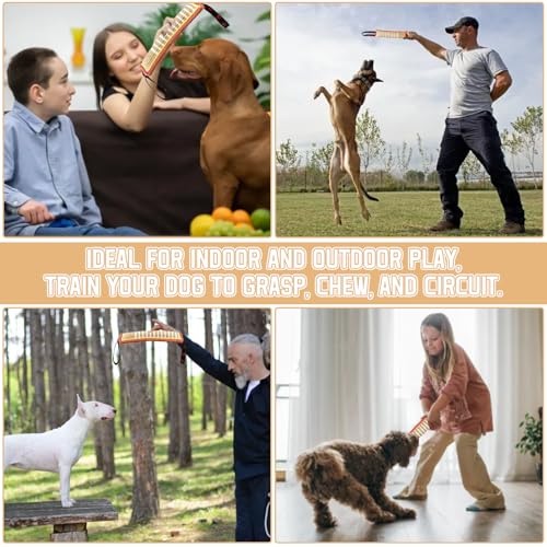 YBCCBY 2 Stück Beisswurst Hunde Beißkissen Jute Zerrspielzeug Hund Wurfspielzeug mit 2 Griff Hundetraining Zubehör Unzerstörbar Hundespielzeug Kauspielzeug 30cm Länge Hundebeschäftigung für Zuhause