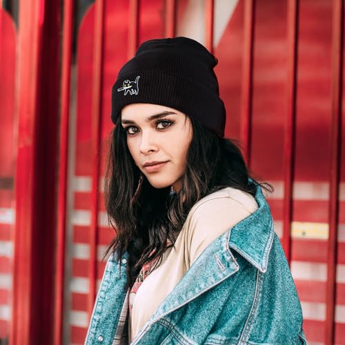 Image of Cool Graphic Beanie for Men and Women - Black