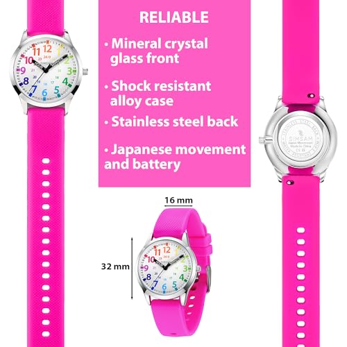 Image of Kids Analog Watch, Learning Watch for Kids 8-12, Waterproof Time Teacher Watches for Boys Ages 5-7 6-8, Easy to Read Educational Girls Watches Ages 8-12, Great Gift Boys Girls Year 4-12 Old Waterproof